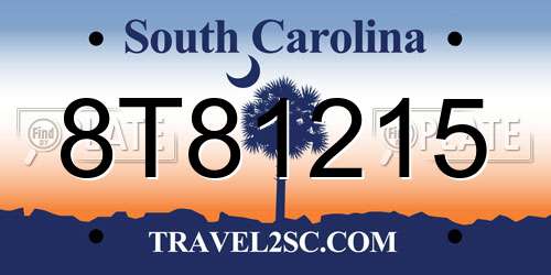 8T81215 South Carolina License Plate