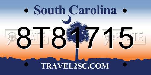 8T81715 South Carolina License Plate