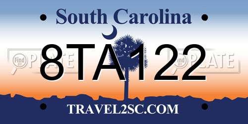 8TA122 South Carolina License Plate