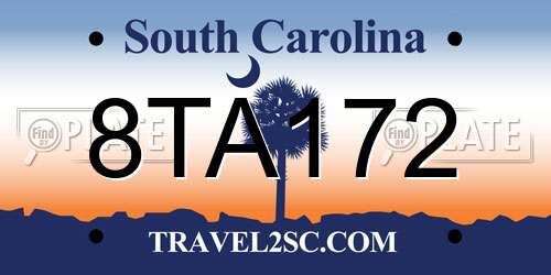 8TA172 South Carolina License Plate