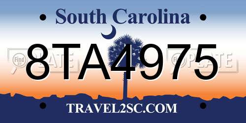 8TA4975 South Carolina License Plate