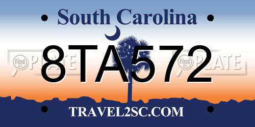 8TA572 South Carolina License Plate