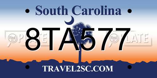 8TA577 South Carolina License Plate