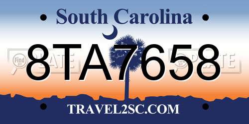 8TA7658 South Carolina License Plate