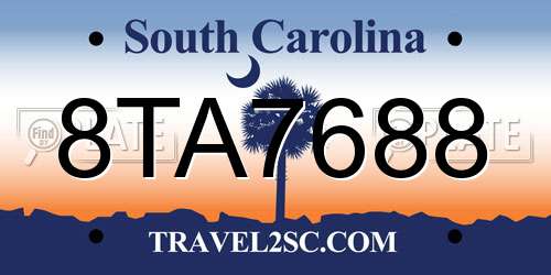 8TA7688 South Carolina License Plate