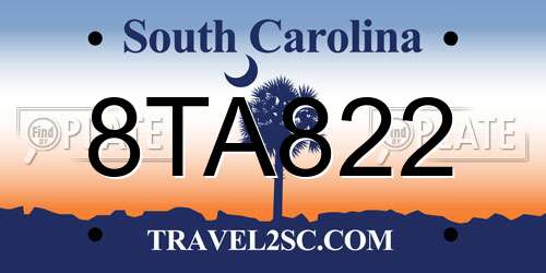 8TA822 South Carolina License Plate