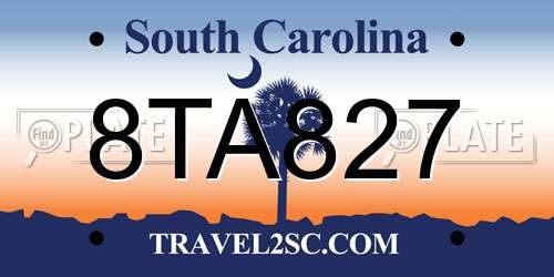8TA827 South Carolina License Plate