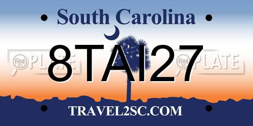 8TAI27 South Carolina License Plate
