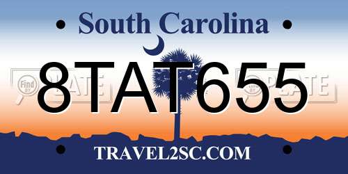 8TAT655 South Carolina License Plate