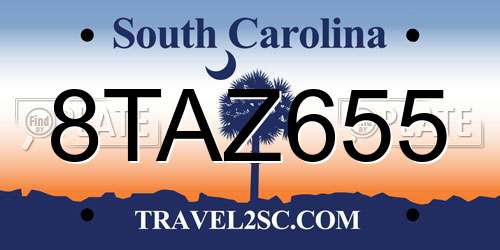 8TAZ655 South Carolina License Plate