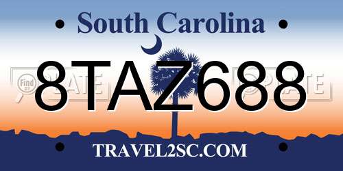 8TAZ688 South Carolina License Plate
