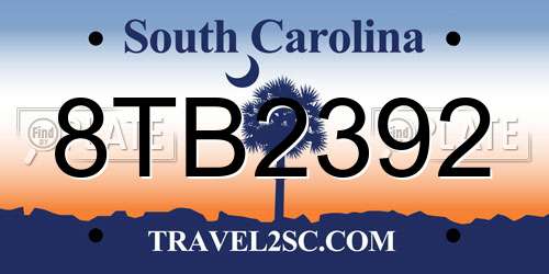 8TB2392 South Carolina License Plate