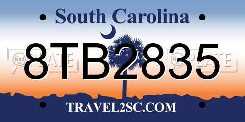 8TB2835 South Carolina License Plate