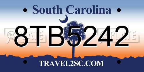 8TB5242 South Carolina License Plate