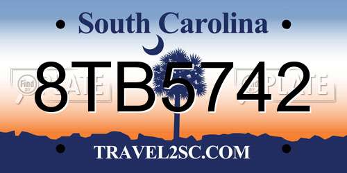 8TB5742 South Carolina License Plate