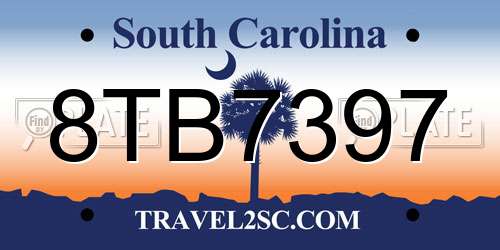 8TB7397 South Carolina License Plate