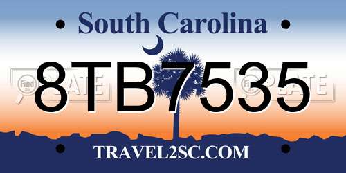 8TB7535 South Carolina License Plate