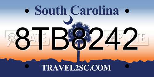 8TB8242 South Carolina License Plate