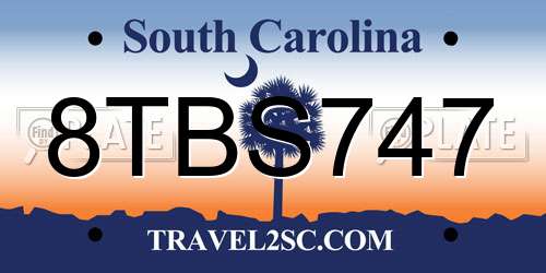 8TBS747 South Carolina License Plate