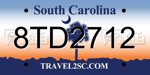 8TD2712 South Carolina License Plate