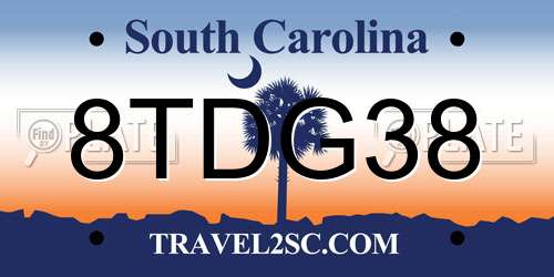8TDG38 South Carolina License Plate