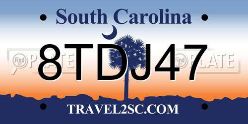 8TDJ47 South Carolina License Plate