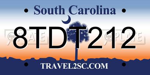 8TDT212 South Carolina License Plate
