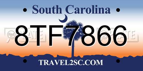 8TF7866 South Carolina License Plate
