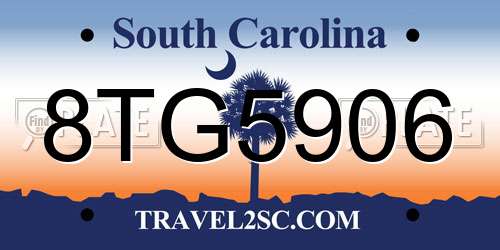 8TG5906 South Carolina License Plate