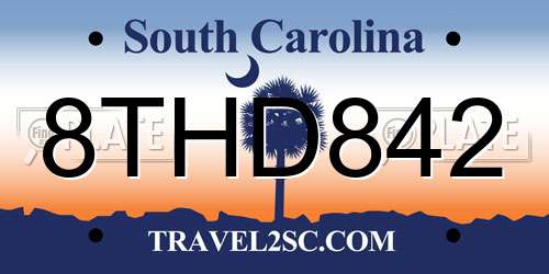 8THD842 South Carolina License Plate