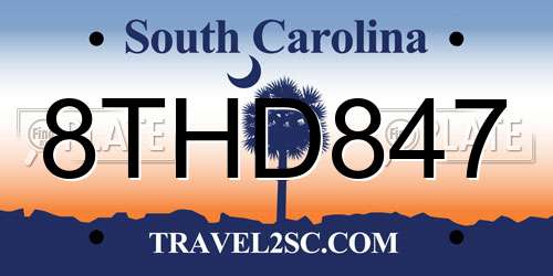 8THD847 South Carolina License Plate