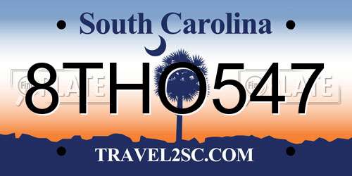 8THO547 South Carolina License Plate