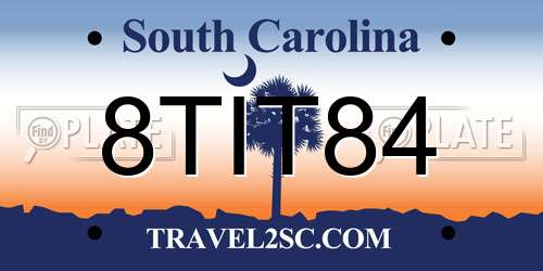 8TIT84 South Carolina License Plate