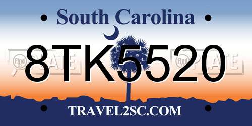 8TK5520 South Carolina License Plate