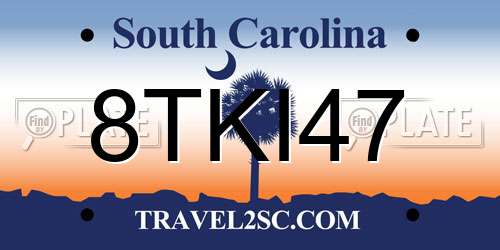 8TKI47 South Carolina License Plate