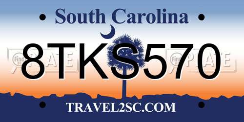 8TKS570 South Carolina License Plate