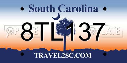 8TL137 South Carolina License Plate