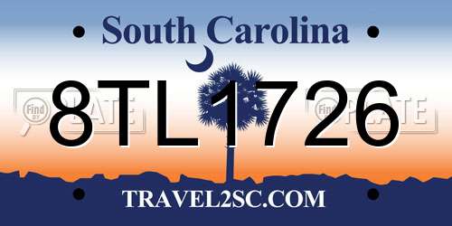 8TL1726 South Carolina License Plate