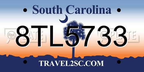 8TL5733 South Carolina License Plate