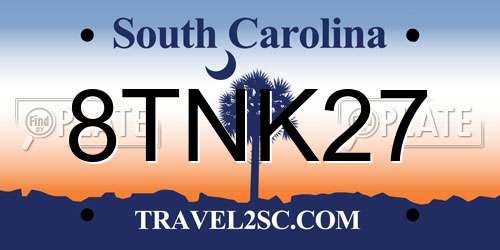 8TNK27 South Carolina License Plate