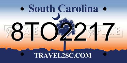 8TO2217 South Carolina License Plate