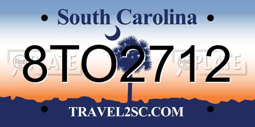 8TO2712 South Carolina License Plate