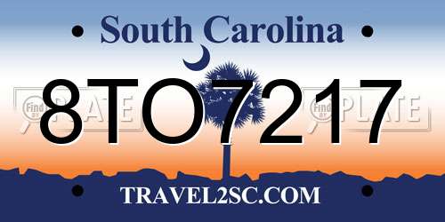 8TO7217 South Carolina License Plate