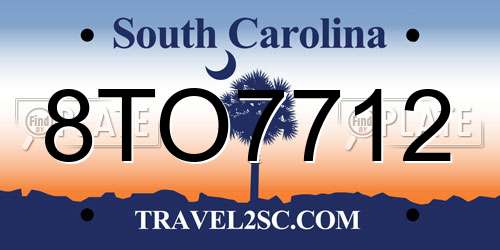 8TO7712 South Carolina License Plate