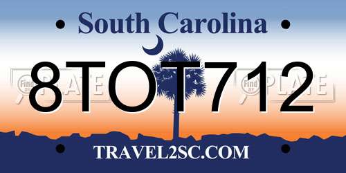 8TOT712 South Carolina License Plate
