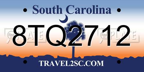 8TQ2712 South Carolina License Plate
