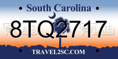 8TQ2717 South Carolina License Plate