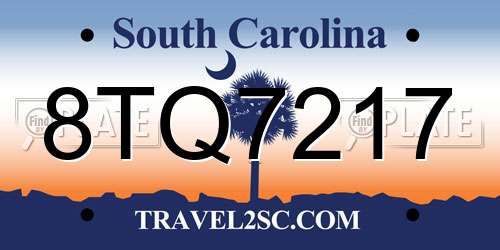 8TQ7217 South Carolina License Plate