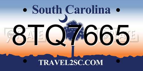 8TQ7665 South Carolina License Plate