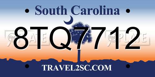8TQ7712 South Carolina License Plate